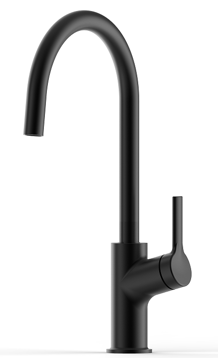 Faucet dapur pegangan single hitam matte