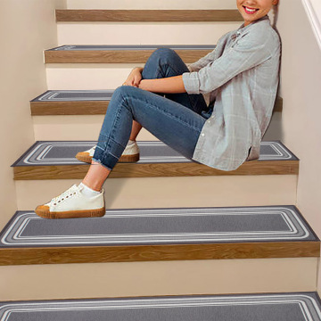 15pcs Non-Slip Stair Treads for Wooden Steps - Indoor Stair Rugs