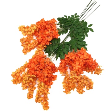 Artificial Silk Wisteria Hanging Greenery with Flower Strings - 3ft Golden Shower Tree Branch