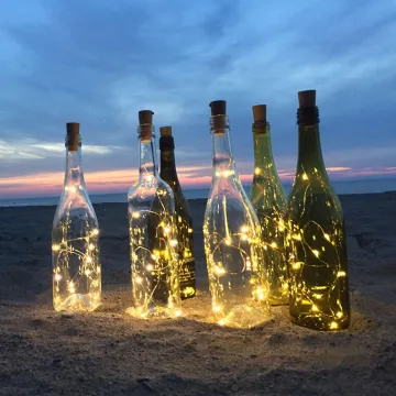 LED Copper Wire String Light with Bottle Stopper for Glass Craft