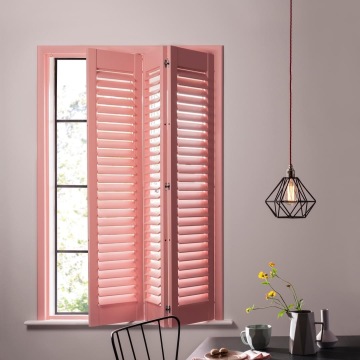 Enteryè blan nouvo style basswood louvered panno