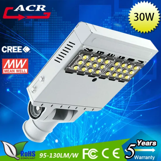 meanwell driver 2 years warranty led street light 30w