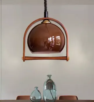 Retro Solid Wood Wabi-Sabi Style Small Chandelier