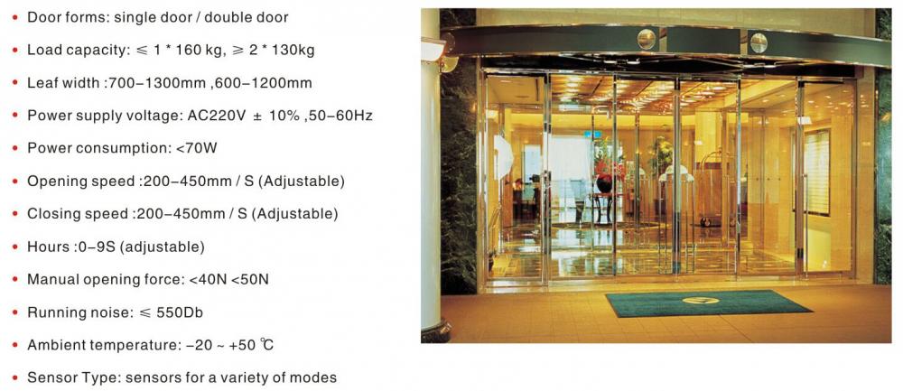 Aluminum Alloy Frame Entrance Tempered Glass Sliding Door