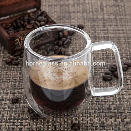 Wholesale Double Wall Clear Pyrex Glass Coffee Cup