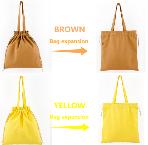 Custom Logo Printed Drawstring Cotton Bag