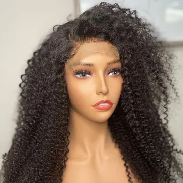 Transparent  Remy Hair Swiss Lace Full Lace Wigs Natural Kinky Curly Virgin Hair Wigs With Baby Hair