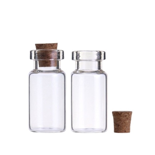 Mini botellas de vidrio mini transparentes de 30 ml con tapones de corcho