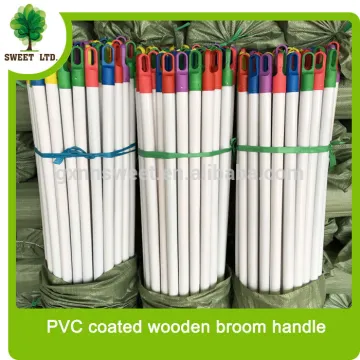 Guangxi manufacturer PVC coated wood broom stick cleaning mop handle