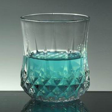 Textured Bottom Machine Press Bar/Whisky/Diamond/Rock Glass with 214mL Capacity