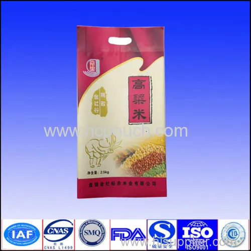 Stand Up Rice Bag With Handle/rice Packaging Bags 