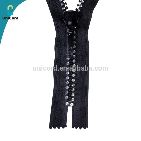 Rhinestone zippers for sweatshirt Diamond zippers for sweatshirts