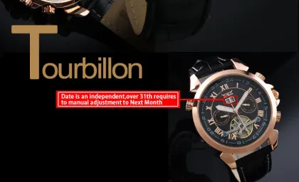 Black Dial Week Tourbillon Automatic Watch For Precision Time