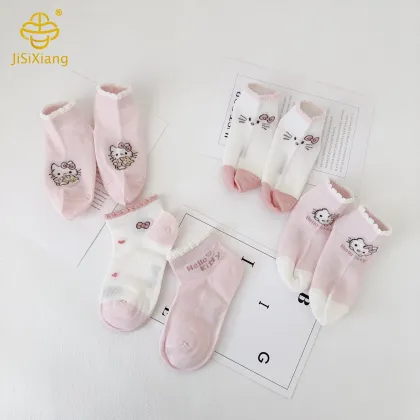 Cartoon KT Cat Socks Mesh Breathable Girl