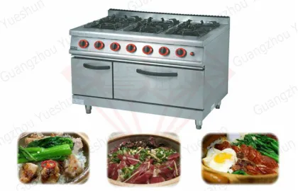 Gas Range With 6 Burner / Oven , Western Kitchen Equipment
