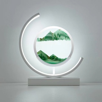 360° Rotatable Quicksand Desk Lamp - Dimmable Hourglass Bedside Lamp