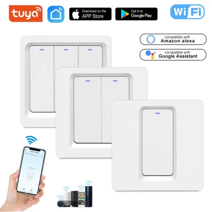 Smart Zigbee Wall Touch Switch: Compatible with Alexa, Google Home, SmartThings & Neutral Wire - 1/2/3 Gang Switches