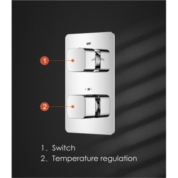 3 Functions Thermostatic Square Shower Switch Valve