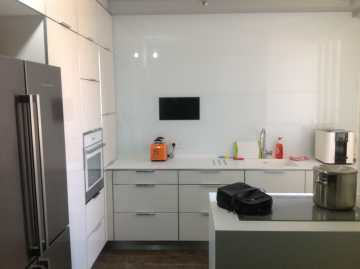 Painted Glass Door Kitchen Cabinet