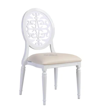 White PU Leather French Louis Style Modern Upholstery Hotel Dining Room Event Chair
