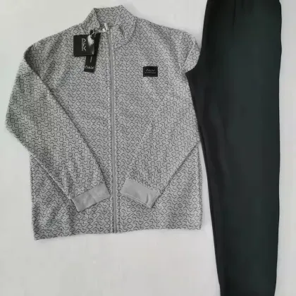 Italy brand men's fleece coat suit men spring and autumn printed fashion ruinnung suit