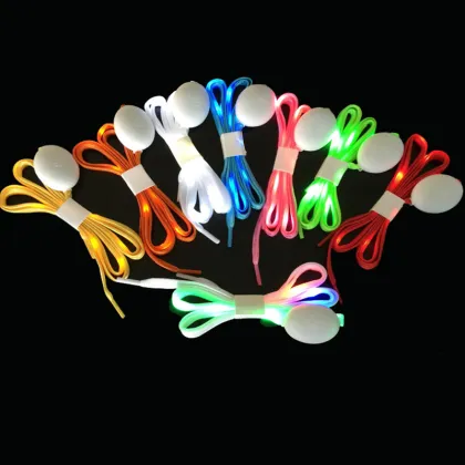Hot Selling LED Party Shoelaces - Multi-Color Glowing Flat LED Shoelaces