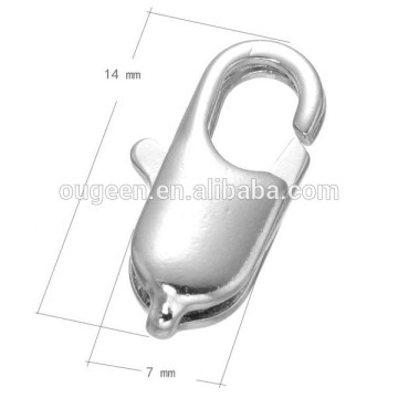 2015 hot sale 14*7mm white k coloured plated brass jewelry buckle