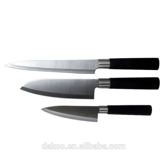 3Pcs Knife Set With Plastic santoku knife