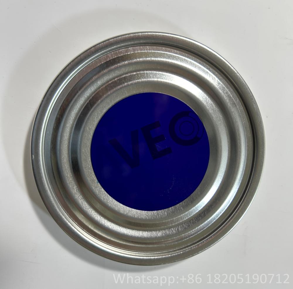 Food can steel bottom blue round printed