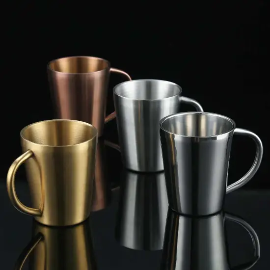 Portable 300ML Double Wall Stainless Steel Travel Mug - Bar Beer Coffee Cup