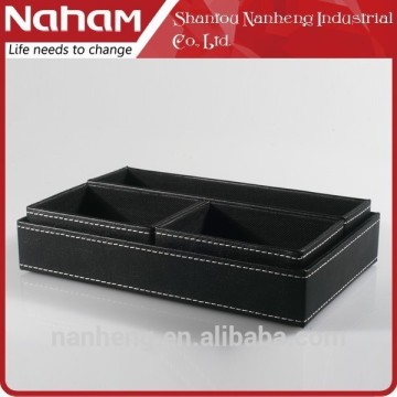 NAHAM elegant Desktop Modern Practical Leather Tray Combine Set Of 5