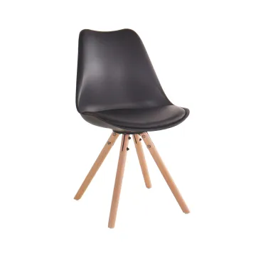 Simple dining chair with plastic wooden legs