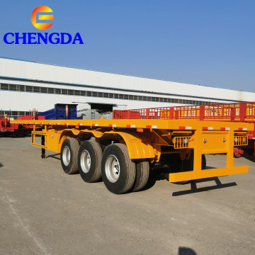 China 3 Axle 40t Flatbed Container Semi Trailer & 4 Axle 60t Container Shipping For Sale