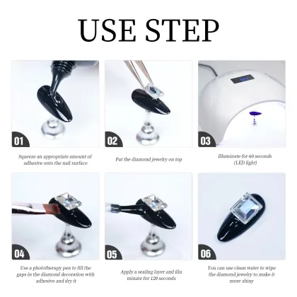 Multifunctional Gel Glue for Nail Tips and Rhinestones