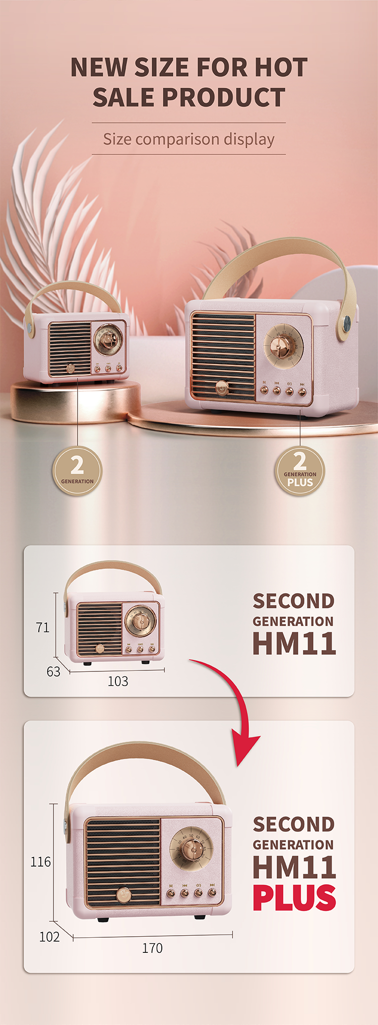 Hm11 Plus Bluetooth Retro Speaker 9 Png