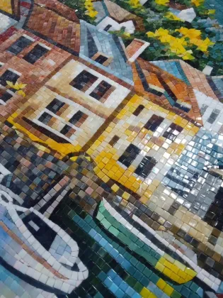 Starry Night by Van Gogh - Handmade Glass Mosaic Wall Art