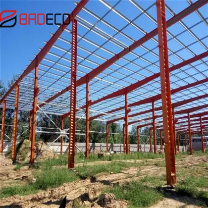 Light weight steel shade structure for workshop