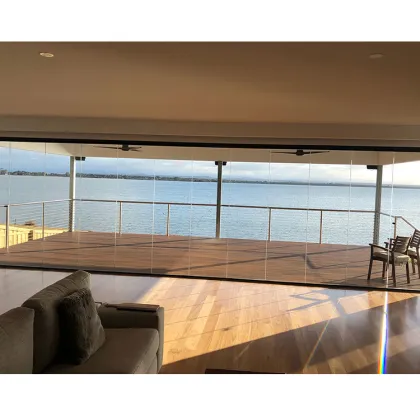 Frameless Sliding Folding Glass Door Bifold Windows