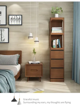 Bookcase Stand Glass Mirror Solid Wood Drawers Wardrobe