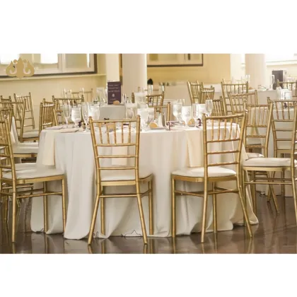 Long-Life Tiffany Chiavari Phoenix Golden Stainless Steel Chair for Weddings and Restaurants