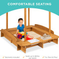 Kids Wooden Cabana Sandbox UV-Resistant Sandpit