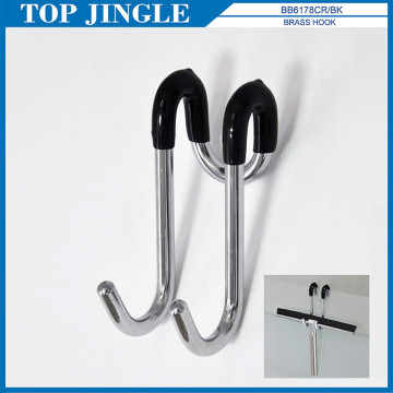 Useful J Shape Over Glass Door Brass Hook