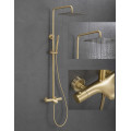 Sanitary Ware Round Gold Hot And Cold Bathroom Water Saving Bathroom Shower Set Exposed