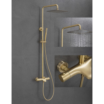 Sanitary Ware Round Gold Hot And Cold Bathroom Water Saving Bathroom Shower Set Exposed