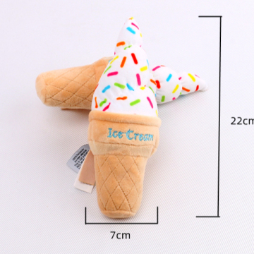 Custom Simulation Durable Ice Cream Dog Chew Toy - Plush Squeak Toy for Dogs