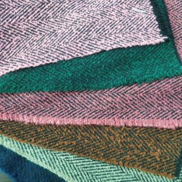 Boucle loops yarn herringbone colorful design fabrics