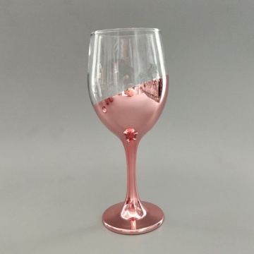 coupe à vin sans pied en verre de couleur or rose