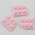 Süße rosa Harz Schokoladenfigur 3D Miniaturen Flatback Cabochon Verzierungen Scrapbooking Diy Slime Charm Zubehör