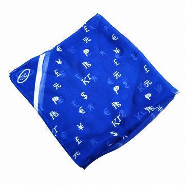 Silk chiffon print scarf, square size, customized designs are accepted