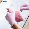 Guantes de nitrilo rosa desechable sin polvo para tareas domésticas